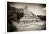 ¡Viva Mexico! B&W Collection - Maya Archaeological Site VI - Campeche-Philippe Hugonnard-Framed Photographic Print