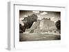 ¡Viva Mexico! B&W Collection - Maya Archaeological Site VII - Edzna-Philippe Hugonnard-Framed Photographic Print