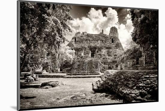 ¡Viva Mexico! B&W Collection - Mayan Ruins-Philippe Hugonnard-Mounted Photographic Print