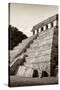 ¡Viva Mexico! B&W Collection - Mayan Temple of Inscriptions II - Palenque-Philippe Hugonnard-Stretched Canvas