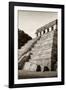 ¡Viva Mexico! B&W Collection - Mayan Temple of Inscriptions II - Palenque-Philippe Hugonnard-Framed Photographic Print