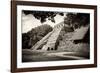 ¡Viva Mexico! B&W Collection - Mayan Temple of Inscriptions in Palenque IV-Philippe Hugonnard-Framed Photographic Print