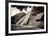 ¡Viva Mexico! B&W Collection - Mayan Temple of Inscriptions in Palenque IV-Philippe Hugonnard-Framed Photographic Print
