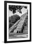 ¡Viva Mexico! B&W Collection - Mayan Temple of Inscriptions in Palenque V-Philippe Hugonnard-Framed Photographic Print