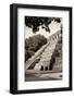 ¡Viva Mexico! B&W Collection - Mayan Temple of Inscriptions in Palenque VI-Philippe Hugonnard-Framed Photographic Print