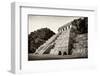 ¡Viva Mexico! B&W Collection - Mayan Temple of Inscriptions - Palenque-Philippe Hugonnard-Framed Photographic Print