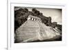 ¡Viva Mexico! B&W Collection - Mayan Temple of Inscriptions VI - Palenque-Philippe Hugonnard-Framed Photographic Print