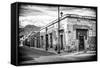 ¡Viva Mexico! B&W Collection - Mexican Street Oaxaca VI-Philippe Hugonnard-Framed Stretched Canvas