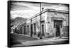 ¡Viva Mexico! B&W Collection - Mexican Street Oaxaca VI-Philippe Hugonnard-Framed Stretched Canvas