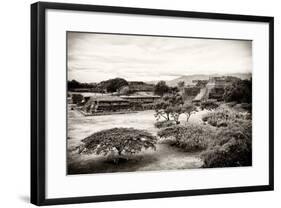 ¡Viva Mexico! B&W Collection - Monte Alban Pyramids III-Philippe Hugonnard-Framed Photographic Print