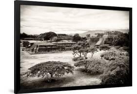 ¡Viva Mexico! B&W Collection - Monte Alban Pyramids III-Philippe Hugonnard-Framed Photographic Print
