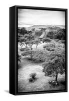 ¡Viva Mexico! B&W Collection - Monte Alban Pyramids VI-Philippe Hugonnard-Framed Stretched Canvas