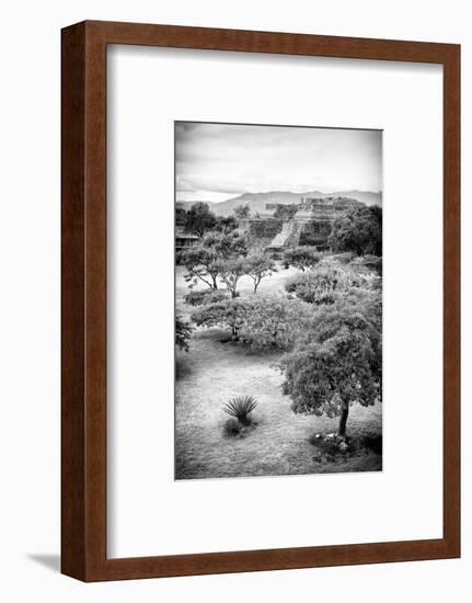 ¡Viva Mexico! B&W Collection - Monte Alban Pyramids VI-Philippe Hugonnard-Framed Photographic Print