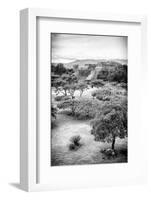 ¡Viva Mexico! B&W Collection - Monte Alban Pyramids VI-Philippe Hugonnard-Framed Photographic Print