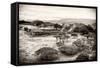 ¡Viva Mexico! B&W Collection - Monte Alban Pyramids VII-Philippe Hugonnard-Framed Stretched Canvas