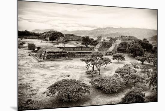 ¡Viva Mexico! B&W Collection - Monte Alban Pyramids VII-Philippe Hugonnard-Mounted Photographic Print