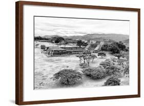 ¡Viva Mexico! B&W Collection - Monte Alban Pyramids VIII-Philippe Hugonnard-Framed Photographic Print