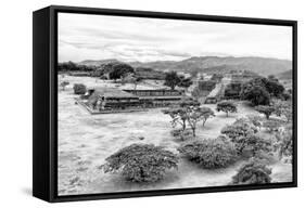 ¡Viva Mexico! B&W Collection - Monte Alban Pyramids VIII-Philippe Hugonnard-Framed Stretched Canvas