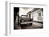 ¡Viva Mexico! B&W Collection - Old Black Jeep in San Cristobal de Las Casas II-Philippe Hugonnard-Framed Photographic Print