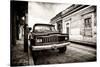 ¡Viva Mexico! B&W Collection - Old Black Jeep in San Cristobal de Las Casas II-Philippe Hugonnard-Stretched Canvas