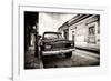 ¡Viva Mexico! B&W Collection - Old Black Jeep in San Cristobal de Las Casas II-Philippe Hugonnard-Framed Photographic Print