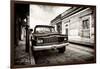 ¡Viva Mexico! B&W Collection - Old Black Jeep in San Cristobal de Las Casas II-Philippe Hugonnard-Framed Photographic Print