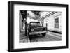 ¡Viva Mexico! B&W Collection - Old Black Jeep in San Cristobal de Las Casas-Philippe Hugonnard-Framed Photographic Print