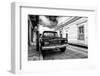 ¡Viva Mexico! B&W Collection - Old Black Jeep in San Cristobal de Las Casas-Philippe Hugonnard-Framed Photographic Print