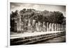 ¡Viva Mexico! B&W Collection - One Thousand Mayan Columns - Chichen Itza-Philippe Hugonnard-Framed Photographic Print