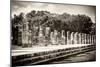 ¡Viva Mexico! B&W Collection - One Thousand Mayan Columns - Chichen Itza-Philippe Hugonnard-Mounted Photographic Print