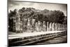 ¡Viva Mexico! B&W Collection - One Thousand Mayan Columns - Chichen Itza-Philippe Hugonnard-Mounted Photographic Print