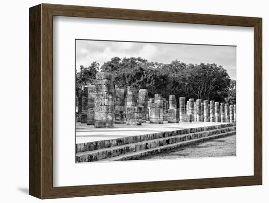 ¡Viva Mexico! B&W Collection - One Thousand Mayan Columns II - Chichen Itza-Philippe Hugonnard-Framed Photographic Print