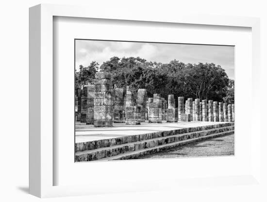 ¡Viva Mexico! B&W Collection - One Thousand Mayan Columns II - Chichen Itza-Philippe Hugonnard-Framed Photographic Print