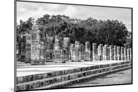 ¡Viva Mexico! B&W Collection - One Thousand Mayan Columns II - Chichen Itza-Philippe Hugonnard-Mounted Photographic Print