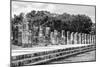 ¡Viva Mexico! B&W Collection - One Thousand Mayan Columns II - Chichen Itza-Philippe Hugonnard-Mounted Photographic Print