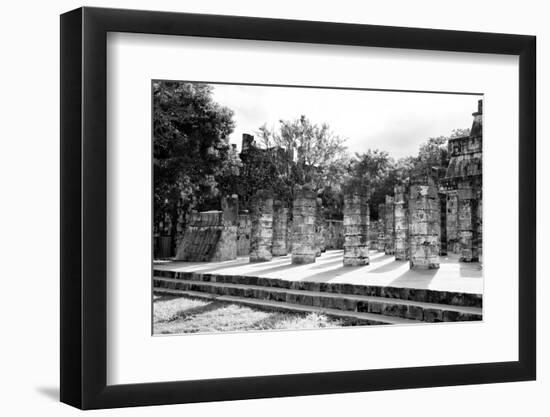 ¡Viva Mexico! B&W Collection - One Thousand Mayan Columns III - Chichen Itza-Philippe Hugonnard-Framed Photographic Print