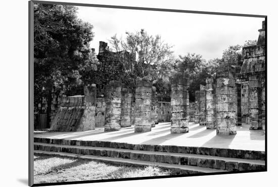 ¡Viva Mexico! B&W Collection - One Thousand Mayan Columns III - Chichen Itza-Philippe Hugonnard-Mounted Photographic Print