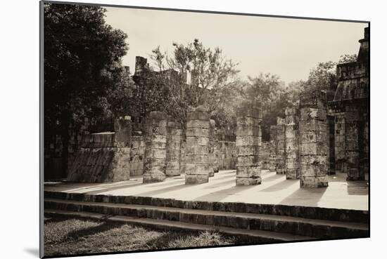 ¡Viva Mexico! B&W Collection - One Thousand Mayan Columns IV - Chichen Itza-Philippe Hugonnard-Mounted Photographic Print