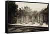 ¡Viva Mexico! B&W Collection - One Thousand Mayan Columns IV - Chichen Itza-Philippe Hugonnard-Framed Stretched Canvas