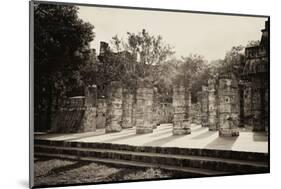 ¡Viva Mexico! B&W Collection - One Thousand Mayan Columns IV - Chichen Itza-Philippe Hugonnard-Mounted Photographic Print