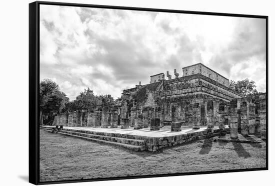 ¡Viva Mexico! B&W Collection - One Thousand Mayan Columns V - Chichen Itza-Philippe Hugonnard-Framed Stretched Canvas