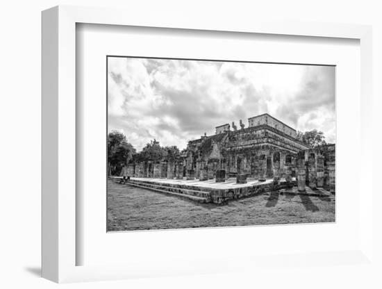 ¡Viva Mexico! B&W Collection - One Thousand Mayan Columns V - Chichen Itza-Philippe Hugonnard-Framed Photographic Print