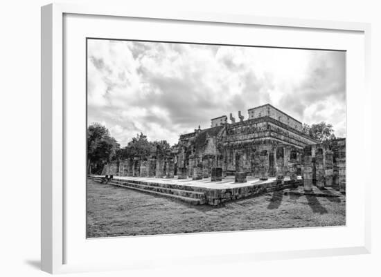 ¡Viva Mexico! B&W Collection - One Thousand Mayan Columns V - Chichen Itza-Philippe Hugonnard-Framed Photographic Print