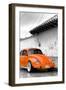 ¡Viva Mexico! B&W Collection - Orange VW Beetle in San Cristobal de Las Casas-Philippe Hugonnard-Framed Photographic Print