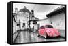 ?Viva Mexico! B&W Collection - Pink VW Beetle Car in San Cristobal de Las Casas-Philippe Hugonnard-Framed Stretched Canvas