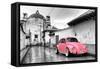 ?Viva Mexico! B&W Collection - Pink VW Beetle Car in San Cristobal de Las Casas-Philippe Hugonnard-Framed Stretched Canvas