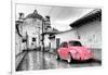 ?Viva Mexico! B&W Collection - Pink VW Beetle Car in San Cristobal de Las Casas-Philippe Hugonnard-Framed Photographic Print