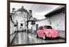 ?Viva Mexico! B&W Collection - Pink VW Beetle Car in San Cristobal de Las Casas-Philippe Hugonnard-Framed Photographic Print