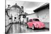 ?Viva Mexico! B&W Collection - Pink VW Beetle Car in San Cristobal de Las Casas-Philippe Hugonnard-Stretched Canvas