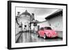 ?Viva Mexico! B&W Collection - Pink VW Beetle Car in San Cristobal de Las Casas-Philippe Hugonnard-Framed Photographic Print